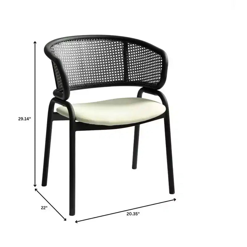 Sedia da pranzo moderna Ervilla, comoda poltrona imbottita con gambe in ferro nero, per cucina, sala da pranzo, bar, ristorante