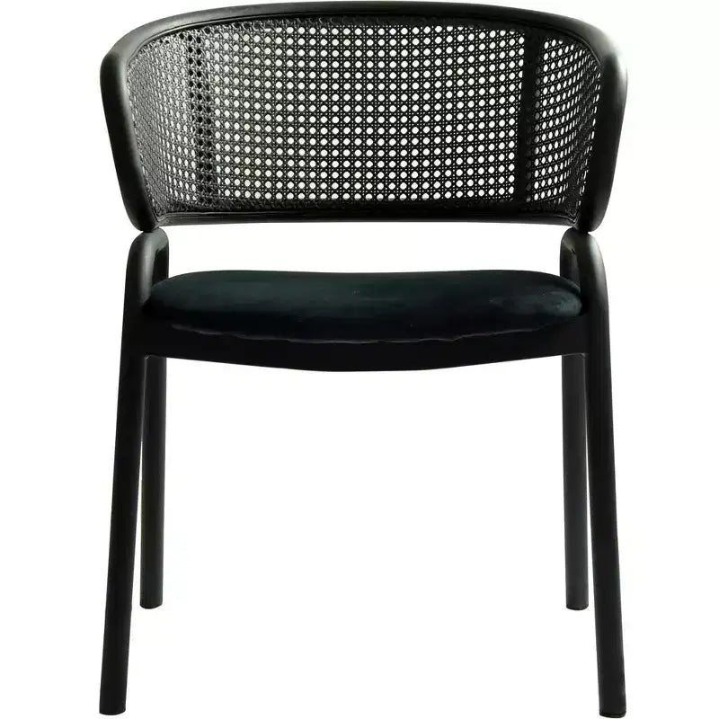 Sedia da pranzo moderna Ervilla, comoda poltrona imbottita con gambe in ferro nero, per cucina, sala da pranzo, bar, ristorante
