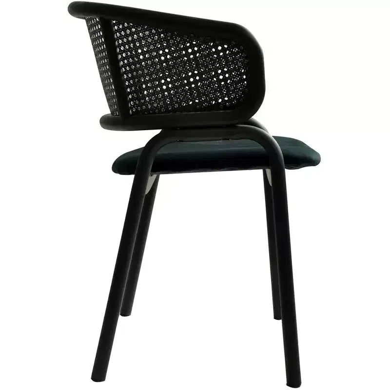 Sedia da pranzo moderna Ervilla, comoda poltrona imbottita con gambe in ferro nero, per cucina, sala da pranzo, bar, ristorante