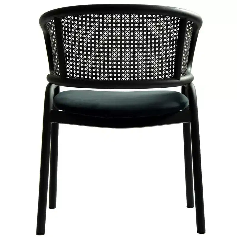 Sedia da pranzo moderna Ervilla, comoda poltrona imbottita con gambe in ferro nero, per cucina, sala da pranzo, bar, ristorante