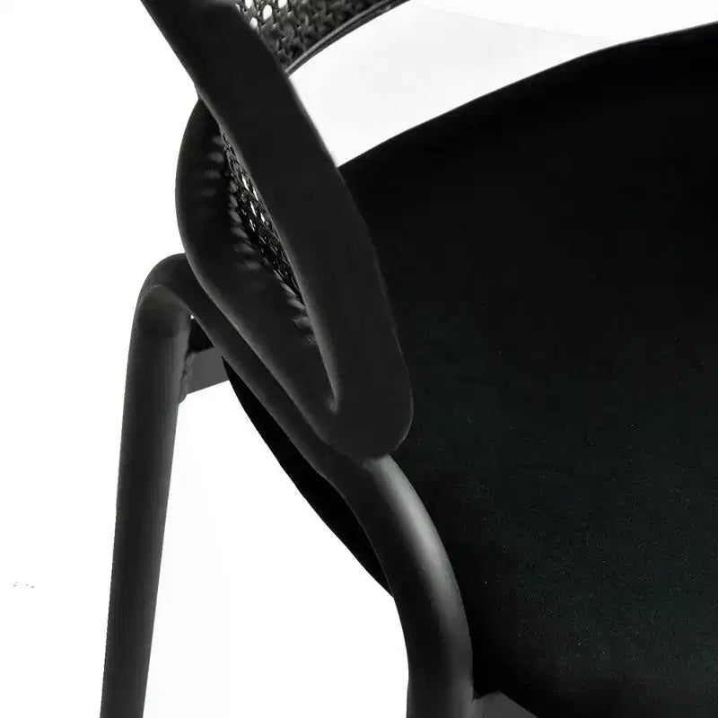 Sedia da pranzo moderna Ervilla, comoda poltrona imbottita con gambe in ferro nero, per cucina, sala da pranzo, bar, ristorante