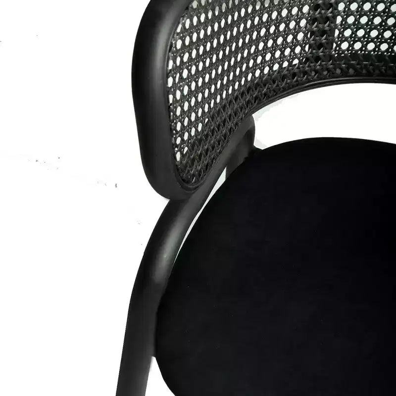Sedia da pranzo moderna Ervilla, comoda poltrona imbottita con gambe in ferro nero, per cucina, sala da pranzo, bar, ristorante