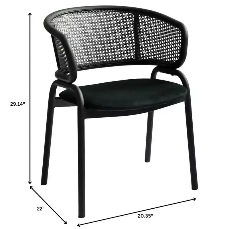 Sedia da pranzo moderna Ervilla, comoda poltrona imbottita con gambe in ferro nero, per cucina, sala da pranzo, bar, ristorante