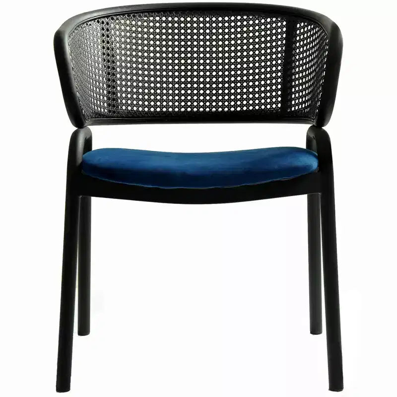 Sedia da pranzo moderna Ervilla, comoda poltrona imbottita con gambe in ferro nero, per cucina, sala da pranzo, bar, ristorante