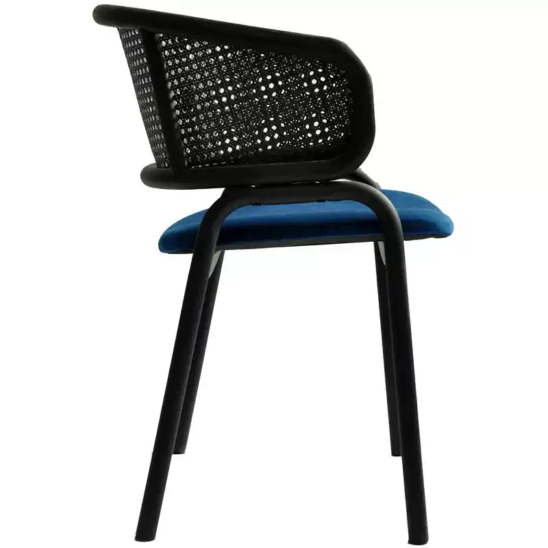 Sedia da pranzo moderna Ervilla, comoda poltrona imbottita con gambe in ferro nero, per cucina, sala da pranzo, bar, ristorante