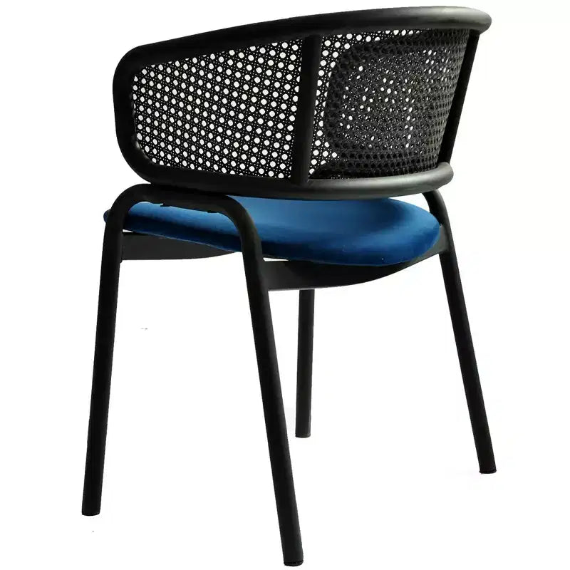 Sedia da pranzo moderna Ervilla, comoda poltrona imbottita con gambe in ferro nero, per cucina, sala da pranzo, bar, ristorante