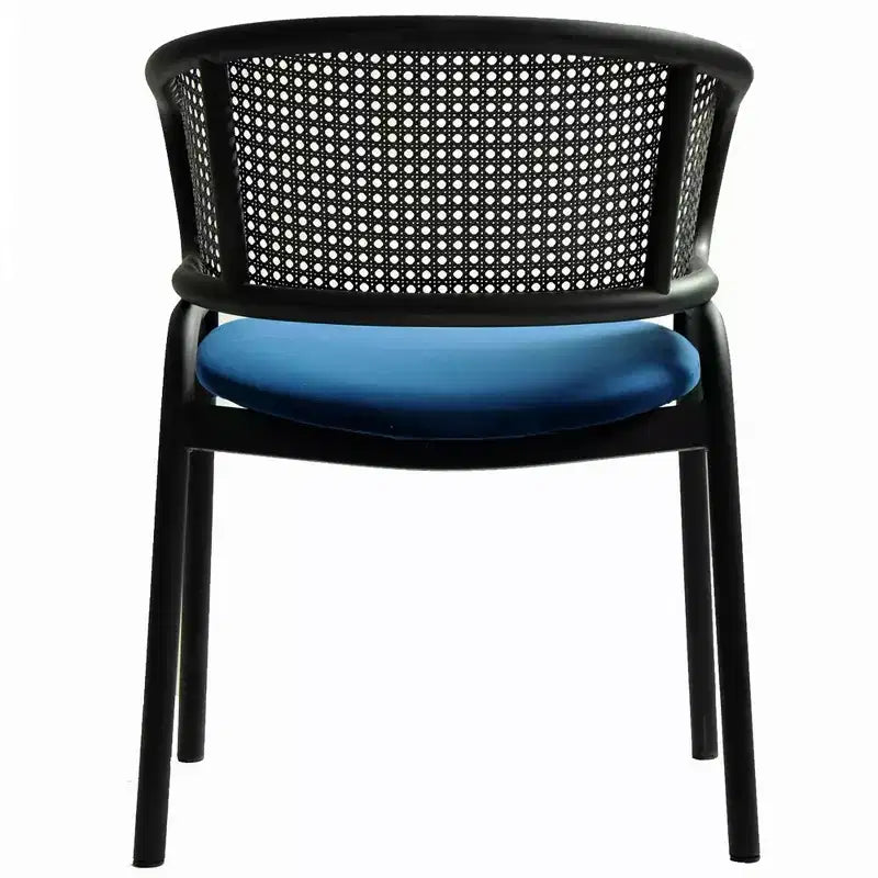 Sedia da pranzo moderna Ervilla, comoda poltrona imbottita con gambe in ferro nero, per cucina, sala da pranzo, bar, ristorante