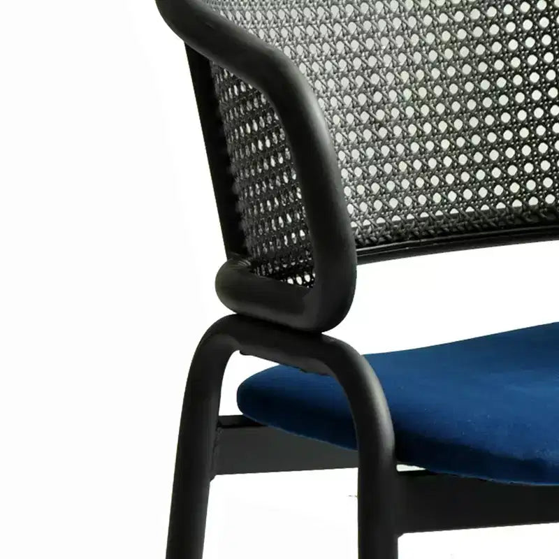Sedia da pranzo moderna Ervilla, comoda poltrona imbottita con gambe in ferro nero, per cucina, sala da pranzo, bar, ristorante