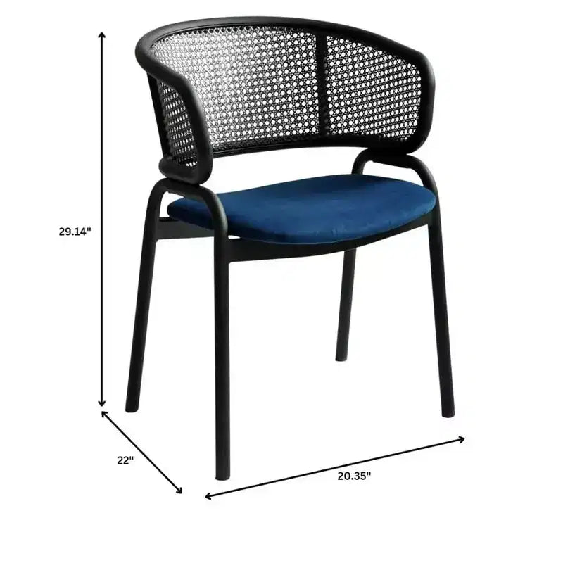 Sedia da pranzo moderna Ervilla, comoda poltrona imbottita con gambe in ferro nero, per cucina, sala da pranzo, bar, ristorante