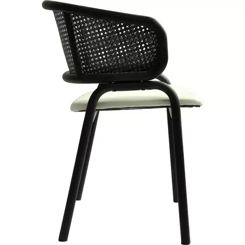 Sedia da pranzo moderna Ervilla, comoda poltrona imbottita con gambe in ferro nero, per cucina, sala da pranzo, bar, ristorante