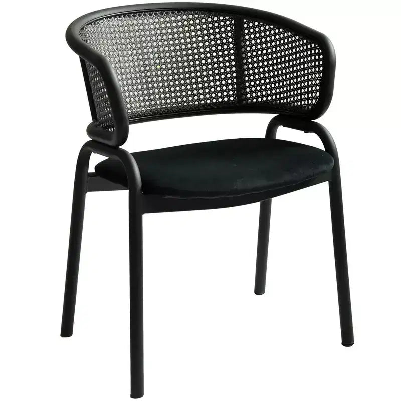 Sedia da pranzo moderna Ervilla, comoda poltrona imbottita con gambe in ferro nero, per cucina, sala da pranzo, bar, ristorante