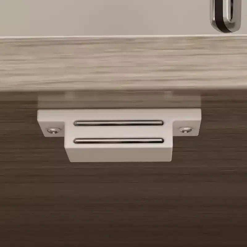 Credenza da cucina in legno con ante metalliche, 3 cassetti e ripiani, larghezza 150 cm, per sala da pranzo