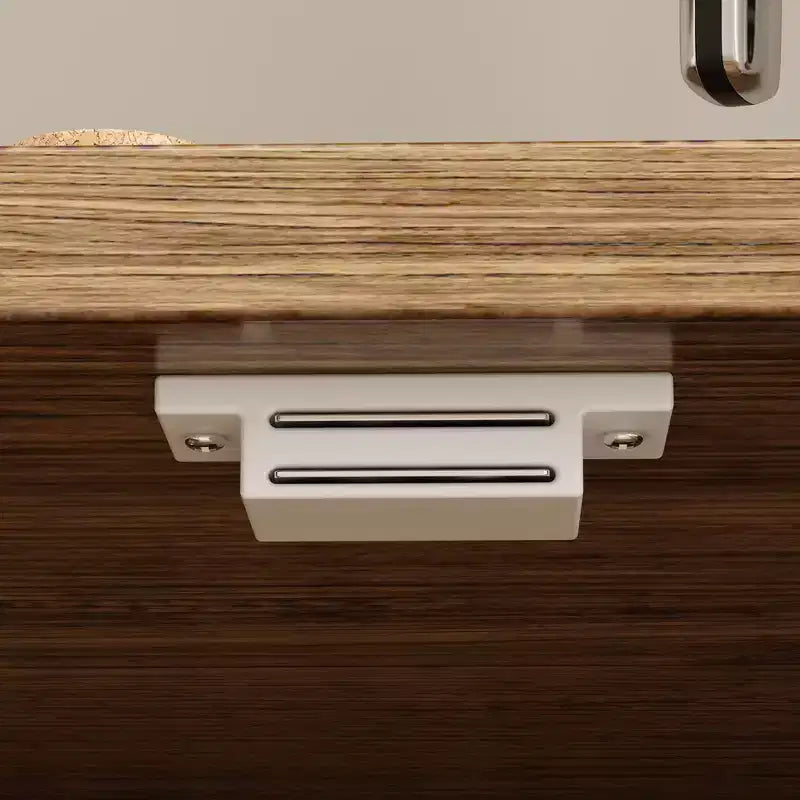 Credenza da cucina in legno con ante metalliche, 3 cassetti e ripiani, larghezza 150 cm, per sala da pranzo