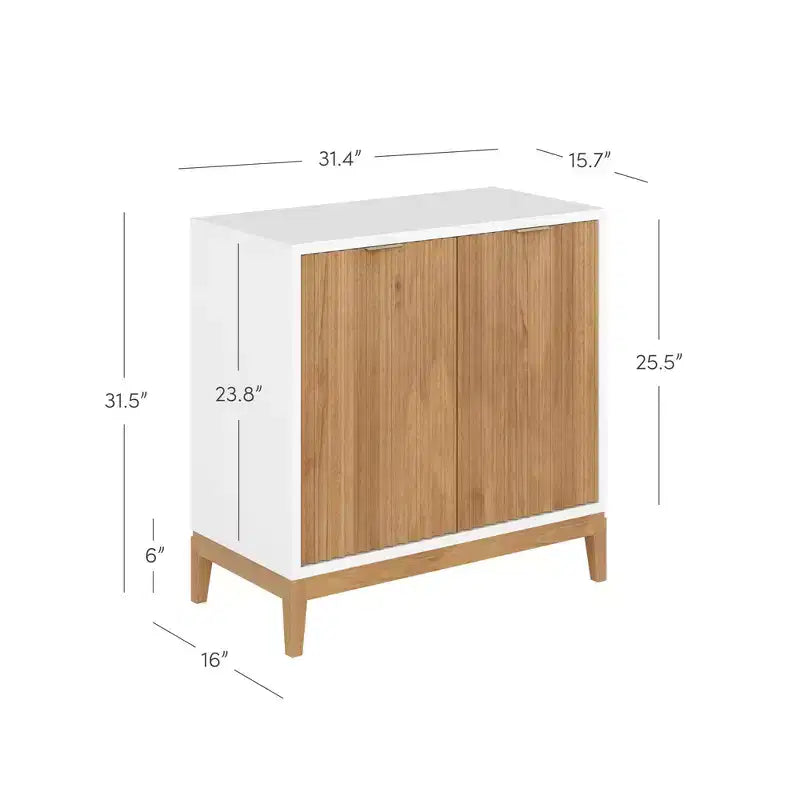 Set di 4 consolle Jasper Wood scanalate con ante