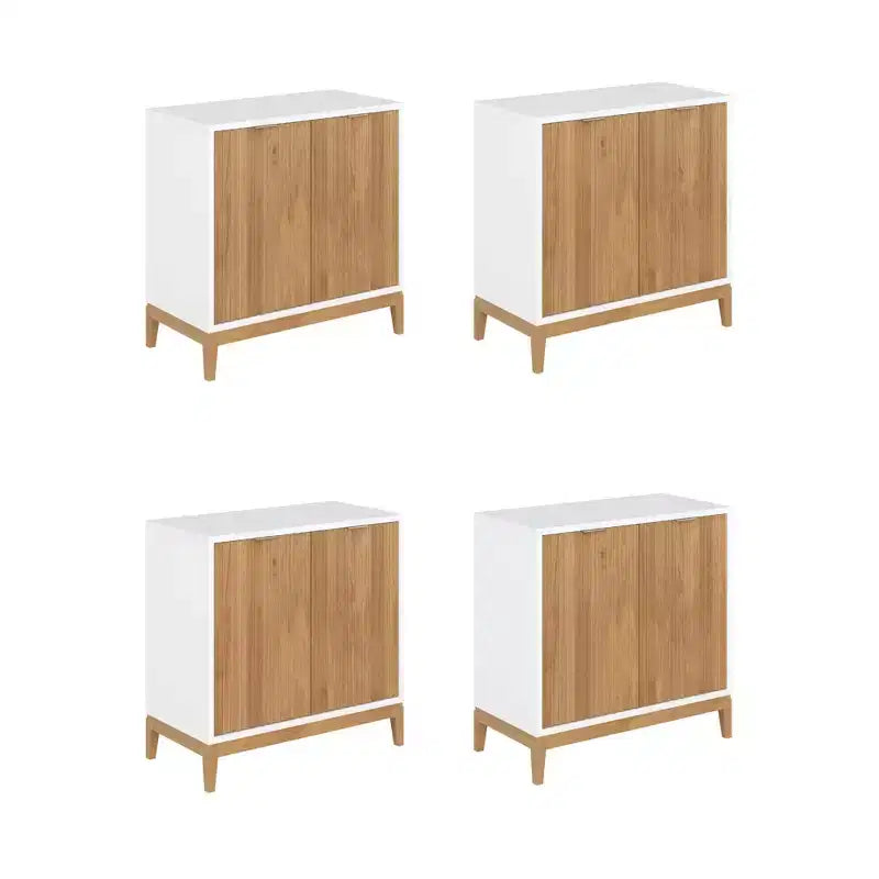 Set di 4 consolle Jasper Wood scanalate con ante