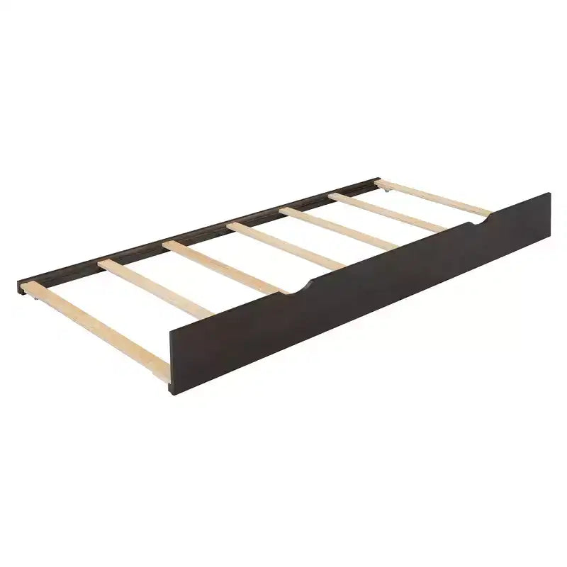 Letto a piattaforma matrimoniale in legno con letto estraibile e 2 cassetti, letto con inserti in rattan 4S